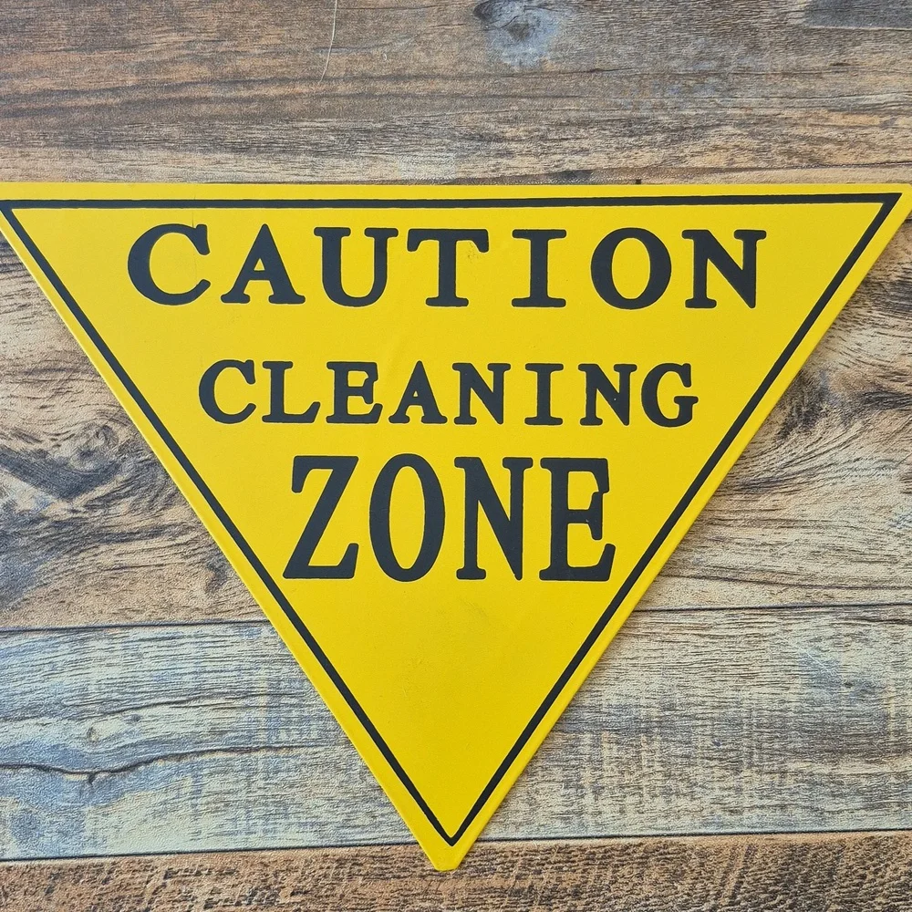 Laundry Room Vintage Metal Sign Set Of 2 Cute Red Stop Sign Yellow Caution Sign